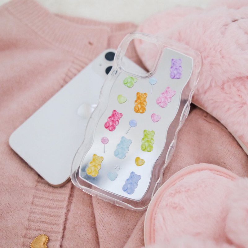 [Bling Bling gummy bears] Wave frame mirror phone case - เคส/ซองมือถือ - วัสดุอื่นๆ 