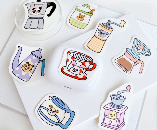 Happy Animal Cafe Meal Sticker Pack-6 Styles/Handbook Stickers - Shop  yabeezoo Stickers - Pinkoi