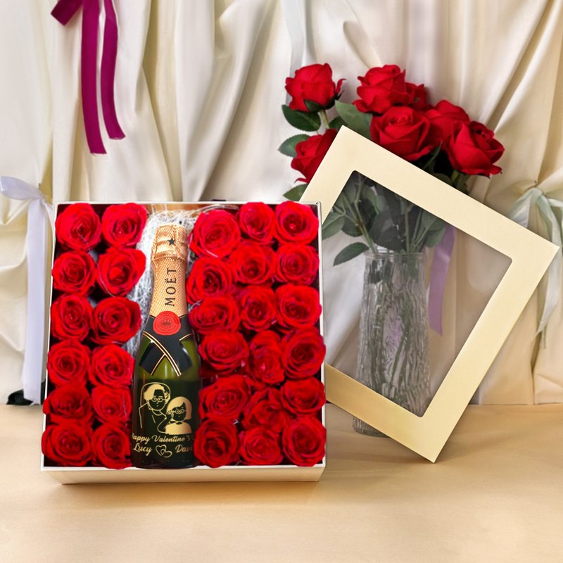 Flowers | 永生花與酒禮盒 | 真愛著你 情人節禮物 送女友首選 - 酒類/酒精飲品 - 壓克力 