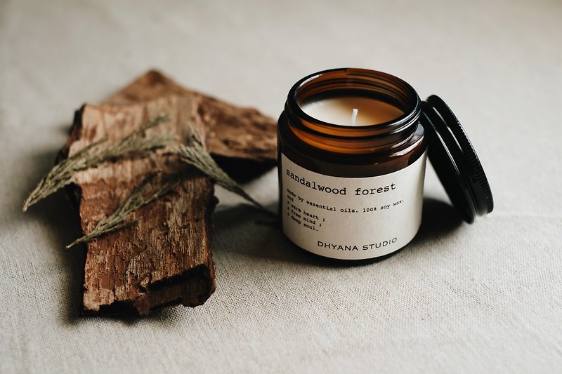 sandalwood forest natural soy scented candle - Candles & Candle Holders - Essential Oils Khaki