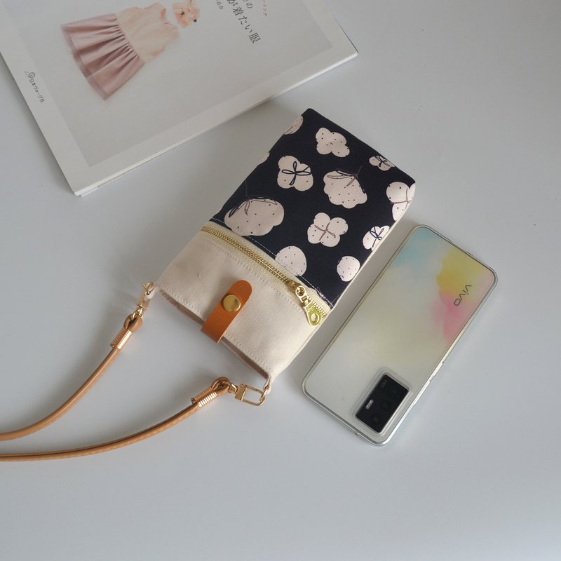 Diagonal cell phone bag / side cell phone bag / cotton - กระเป๋าแมสเซนเจอร์ - ผ้าฝ้าย/ผ้าลินิน 