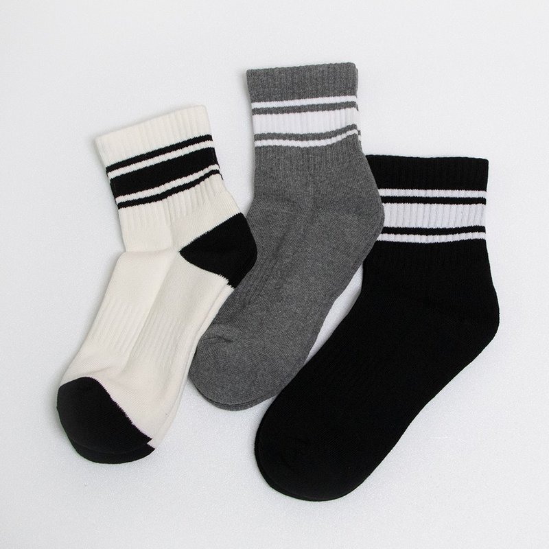 【WARX Antibacterial Deodorant Socks】Classic Striped Socks (3 Colors in Total) - ถุงเท้า - ผ้าฝ้าย/ผ้าลินิน 