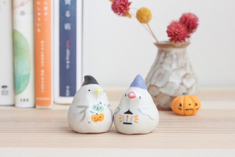 【HALLOWEEN BIRD】pumpkins #002 - ของวางตกแต่ง - ดินเผา สีดำ