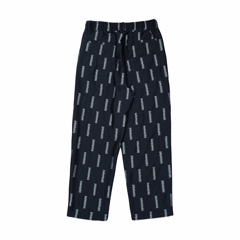 KAIKAI - Mirror Reflection - ECG jacquard wide-leg trousers - Men's Pants - Polyester Black