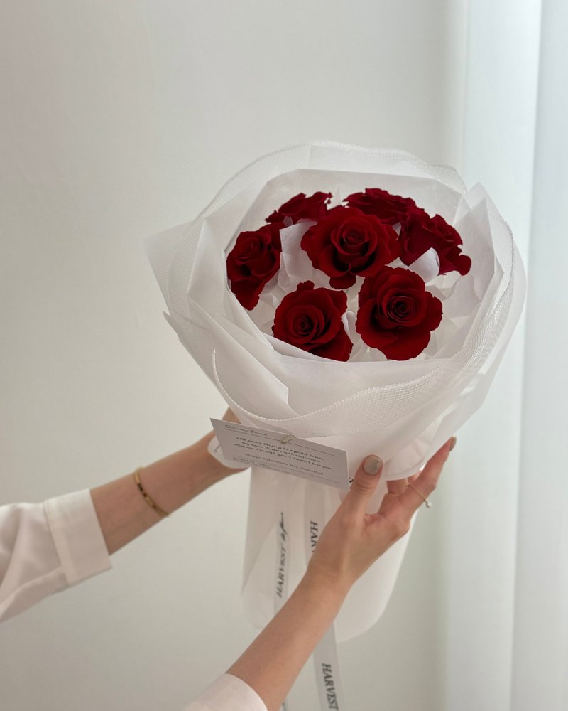 2 types of eternal rose bouquets - Valentine's Day bouquet/Proposal bouquet/Confession bouquet/Birthday bouquet/Flower bouquet - Dried Flowers & Bouquets - Plants & Flowers White