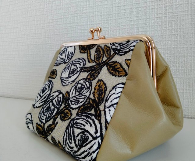 優しく　ミナペルホネン　rosy がま口　ポーチ ミナペルホネン×hitomi shinoyama design がま口バッグ -rosy