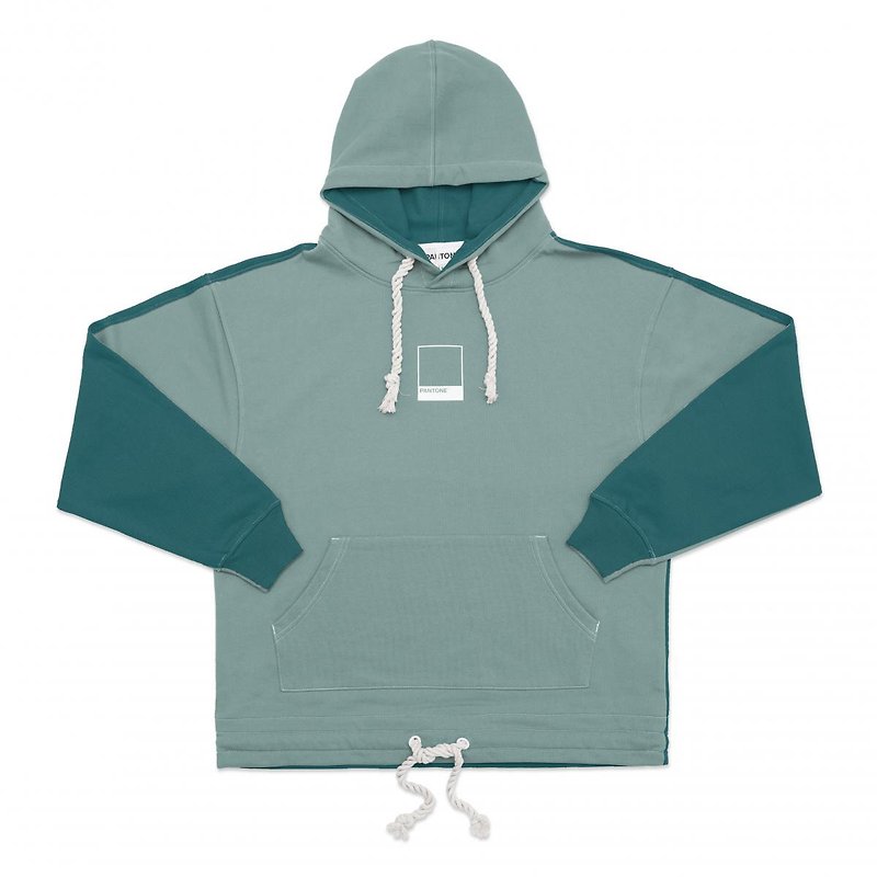 FunMix Collection Relaxed Fit Hoodie - French Terry (Mint/Dark Green) - Unisex Hoodies & T-Shirts - Cotton & Hemp Multicolor