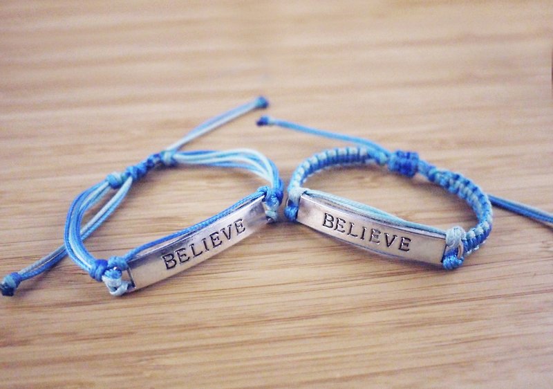 [Double purchase] [Believe] Korean Wax thread couple woven bracelet - สร้อยข้อมือ - วัสดุอื่นๆ หลากหลายสี
