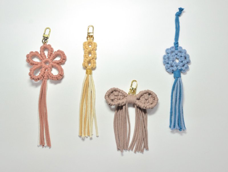 Choose a set of four woven hanging ornament material packages for DIY - Knitting, Embroidery, Felted Wool & Sewing - Cotton & Hemp 