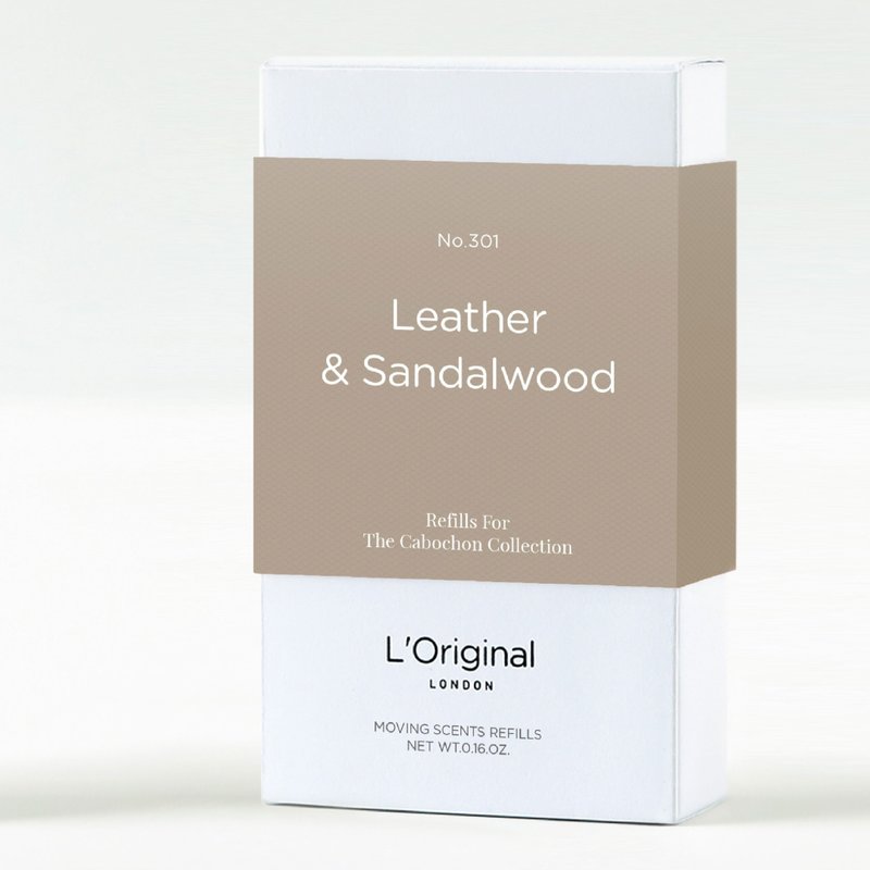 British L'Original Energy Stone Car Fragrance Refill- Leather and Sandalwood - น้ำหอม - วัสดุอีโค สีนำ้ตาล