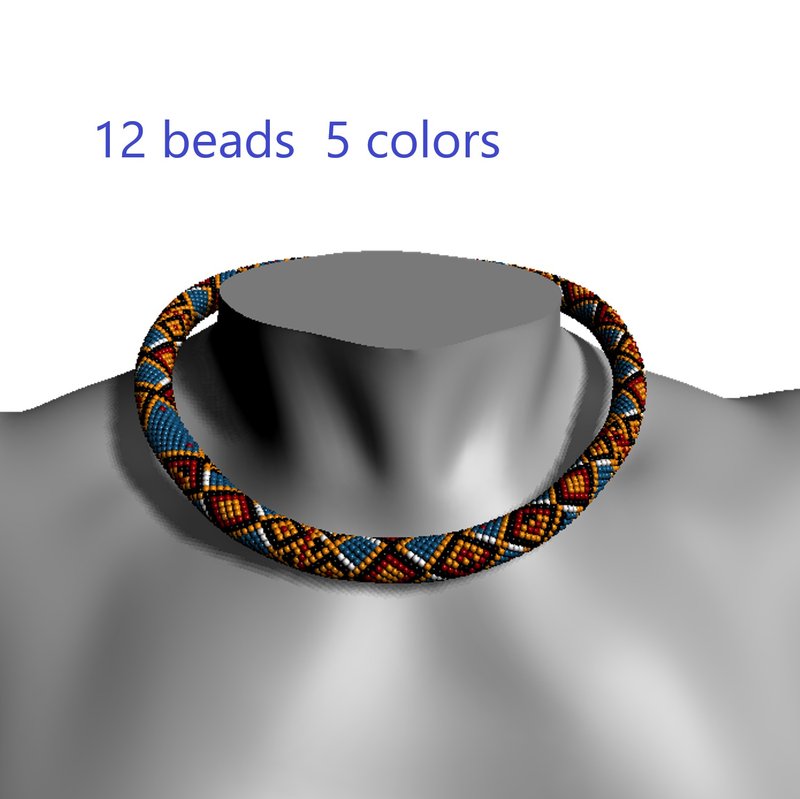 PDF Bead Crochet Pattern , Pattern for Necklace and Bracelet bead crochet - Other - Glass Gray