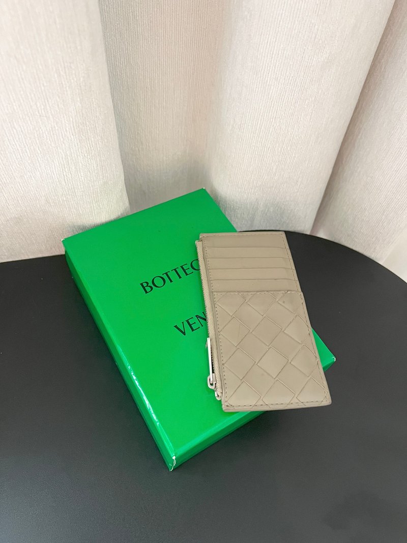 Bottega Veneta Card holder Coin purse 米色卡套錢包 原裝盒 - 證件套/識別證套 - 真皮 卡其色