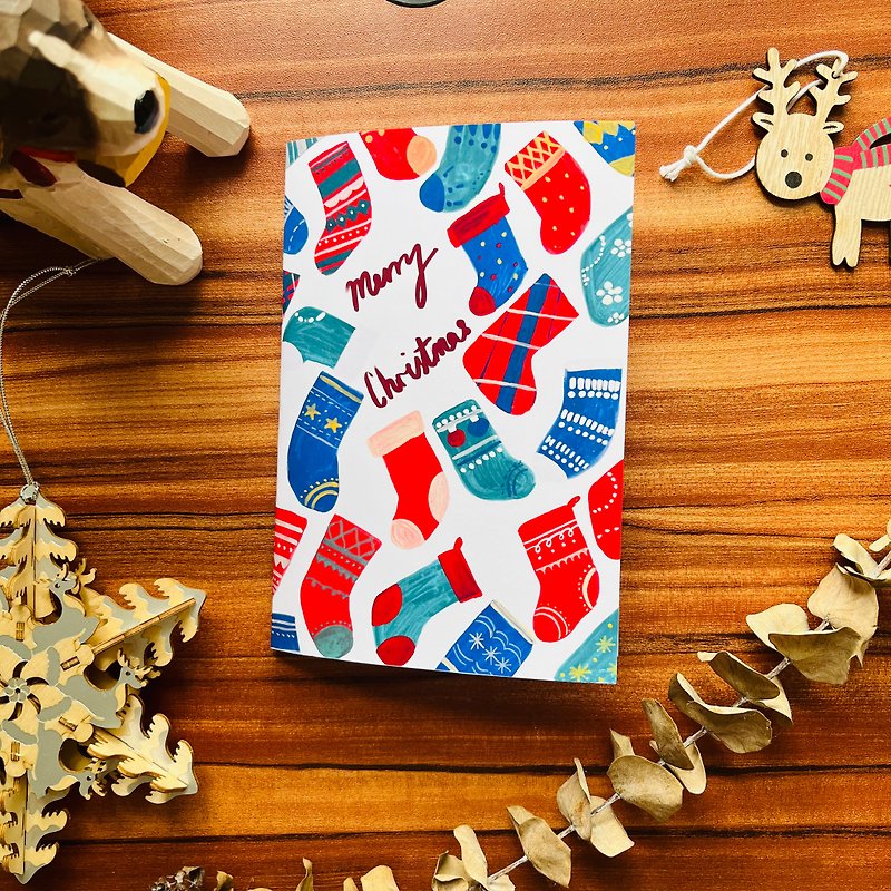 聖誕襪的商店聖誕卡 - 卡片/明信片 - 紙 多色