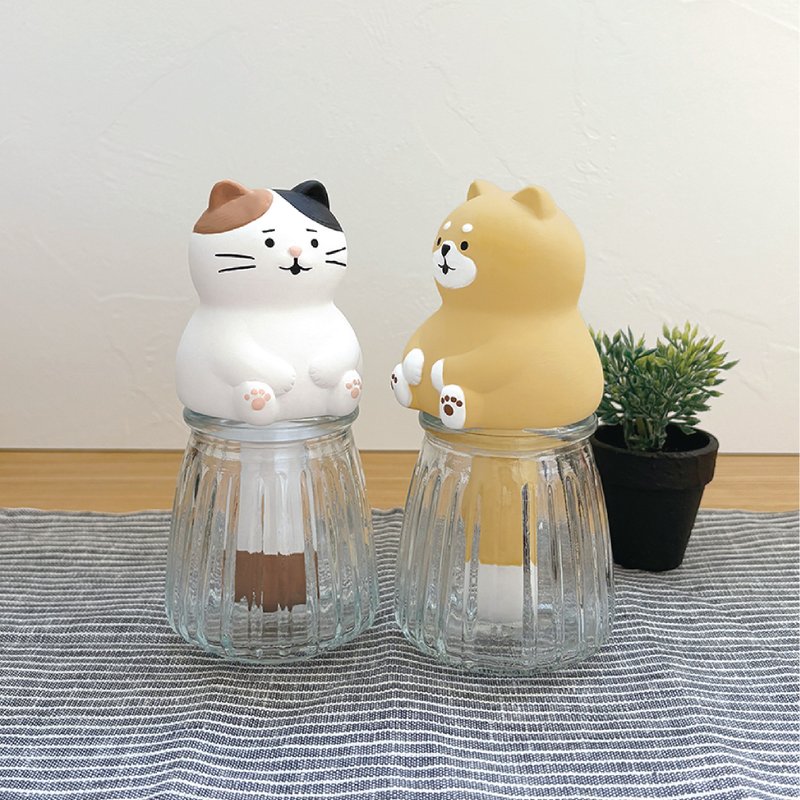 日本Decole 自然氣化加濕器 - 濕潤玻璃瓶 - 擺飾/家飾品 - 陶 卡其色