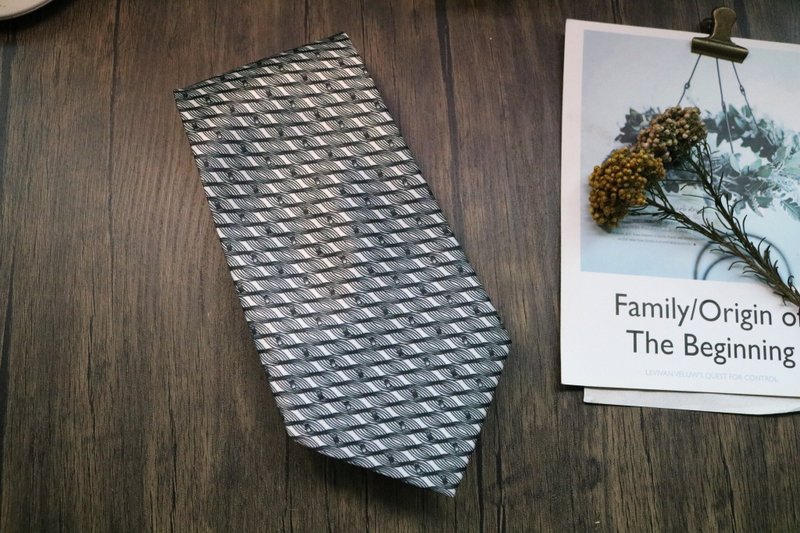 灰色调网纹真丝领带商务绅士礼盒装 - 領帶/領帶夾 - 絲．絹 灰色