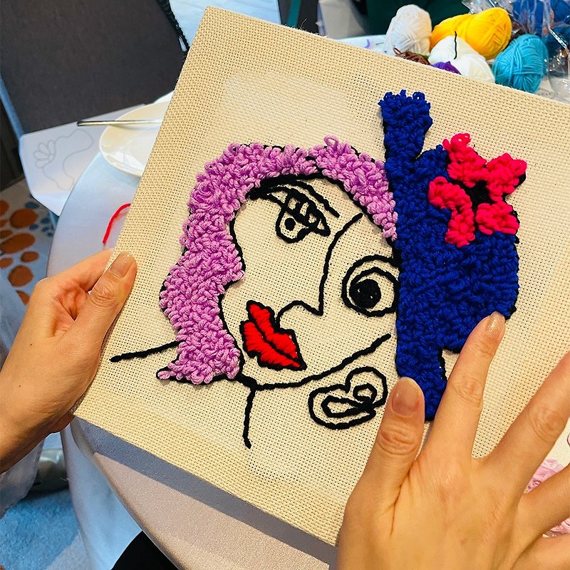 【DIY】Russian Embroidery Kit. Play with Picasso + Teaching Video - Knitting, Embroidery, Felted Wool & Sewing - Cotton & Hemp 