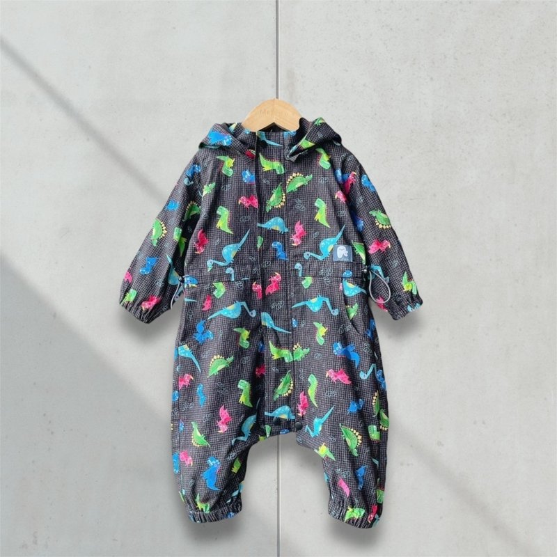 Naughty Little Dinosaur - Lightweight hooded space suit in stock - Onesies - Cotton & Hemp Multicolor