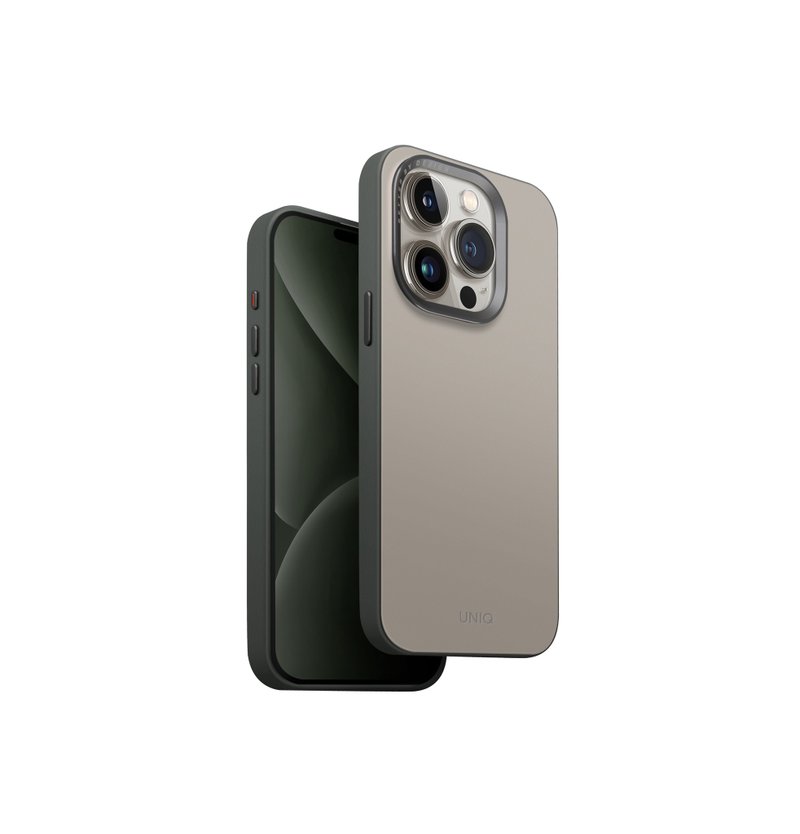 iPhone 15系列 Lyden Ds耐刮皮革磁吸手機殼-象牙/松綠 - 手機殼/手機套 - 其他材質 卡其色