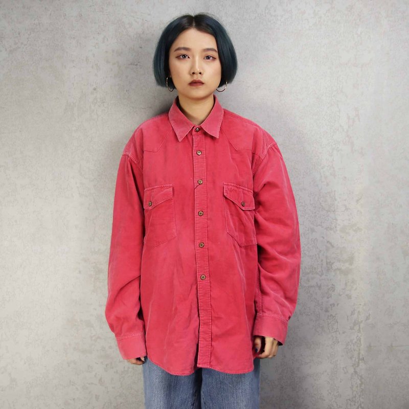 Tsubasa.Y Antique House A05 LEE Pink Corduroy Shirt, Corduroy Shirt - Women's Shirts - Other Materials 