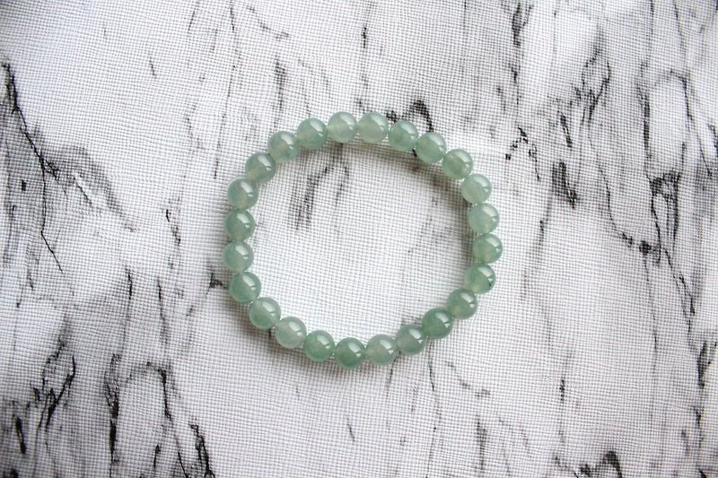 Journal-河海之界纯天然老坑冰清蓝翡翠(Burmese jade) Boutique bead bracelet - Bracelets - Gemstone 