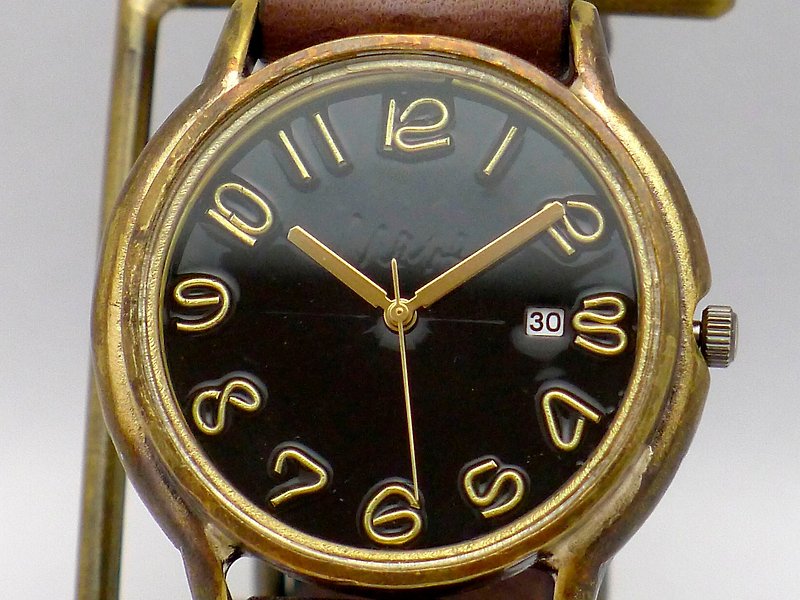 J.B.-DATE  手作り時計 Hand Craft Watch JUMBO Brass DATE(日付) カラーダイアル 黒  (JUM31DATE) - 腕時計 - 銅・真鍮 ブラック