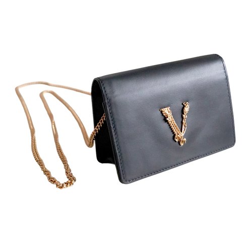 バッグ・カバンその他 Wallet On Chain - Versace - Leather - Black VERSACE Black Leather Lambskin Chain Wallet - Shop Travel