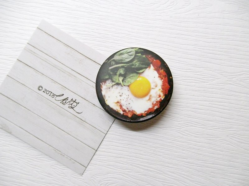 Eat goods badge series pan fried eggs / creative small things / personal characteristics - เข็มกลัด - โลหะ 