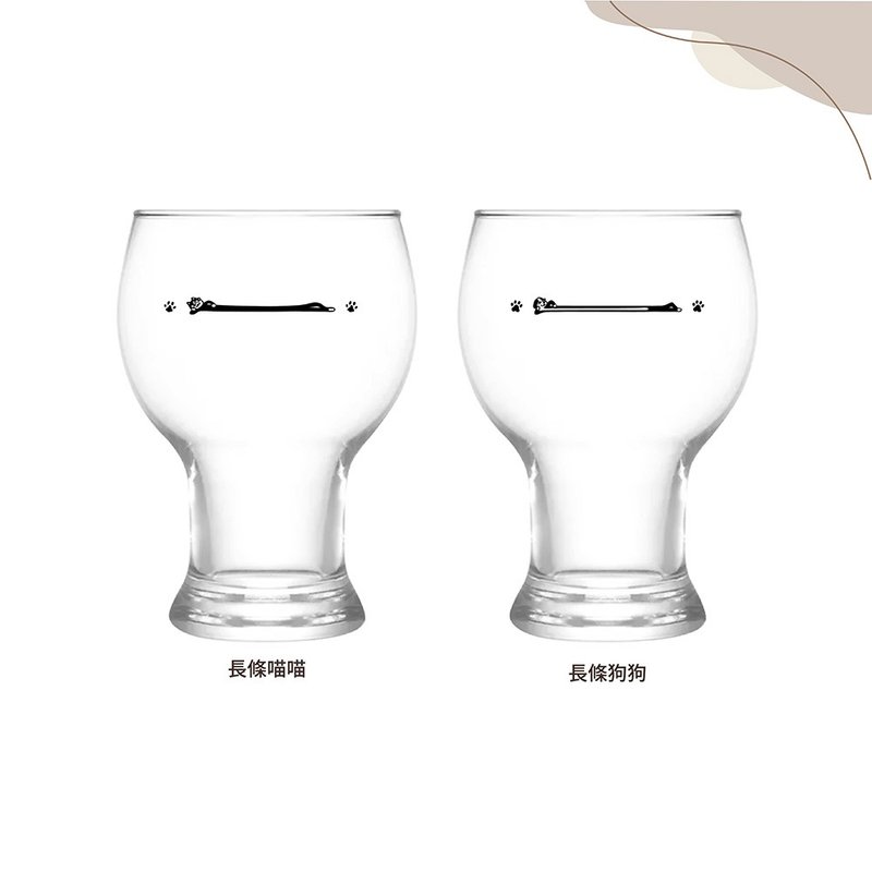 長條喵喵 長條狗狗 巴伐利亞啤酒杯 啤酒杯 玻璃杯 455ml 入厝禮 - 其他杯子 - 防水材質 