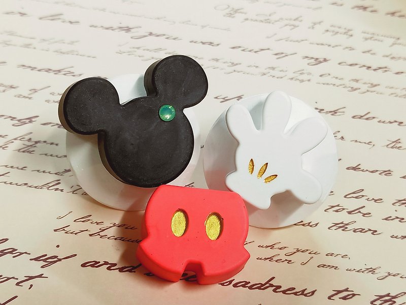 Mickey Mouse 3-piece set-2D diffused Stone - ตุ๊กตา - หิน หลากหลายสี