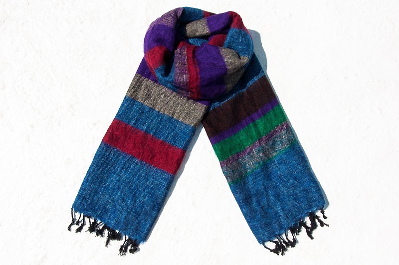 Pure wool shawl / knit scarf / knitted shawl / blanket / pure wool scarf / wool shawl - starry sky - ผ้าพันคอ - ขนแกะ หลากหลายสี