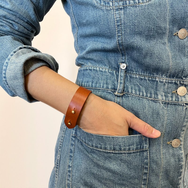 Ponte Vecchio leather bracelet - - สร้อยข้อมือ - หนังแท้ สีนำ้ตาล