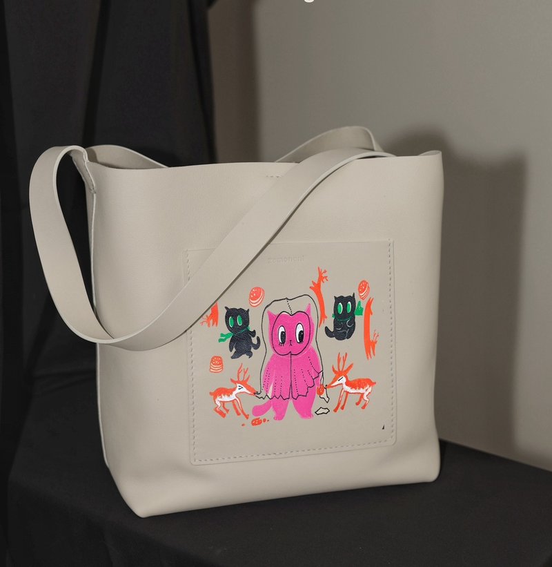 Zemoneni leather shoulder bag in White Customer drawing - กระเป๋าแมสเซนเจอร์ - หนังแท้ ขาว