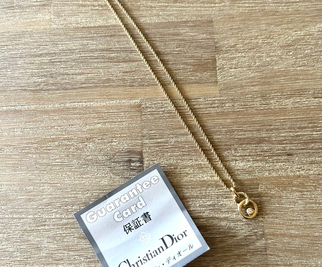Dior ゴールドクリスタルダブルリングネックレス 国内中古 CHRISTIAN DIOR ダブルリング ネックレス/ネック