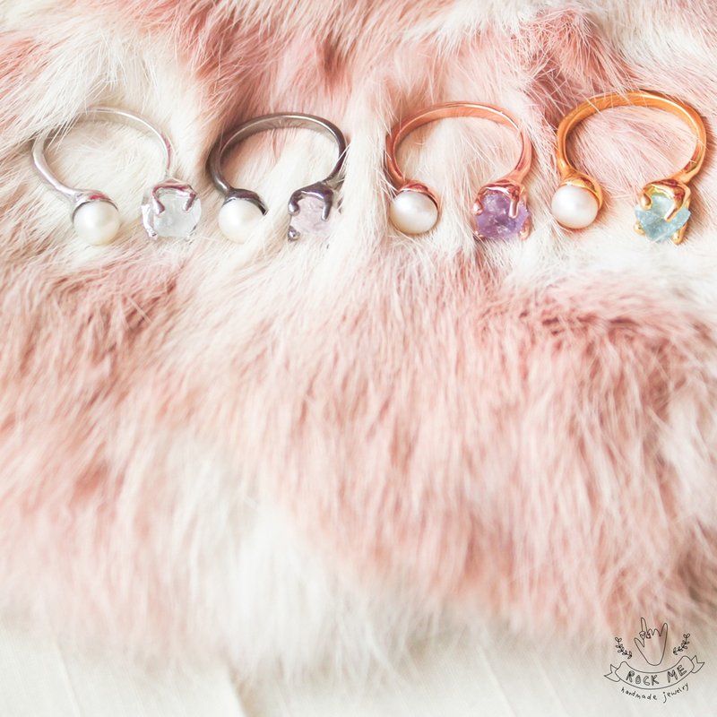 Pearl and stone ring - แหวนทั่วไป - เครื่องประดับพลอย 