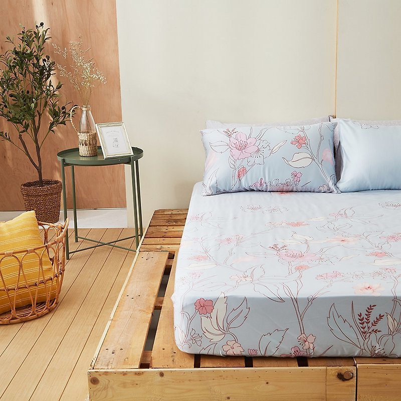 台灣製 40支100%天絲 銀離子 床包枕套兩用被 抗蟎 抗菌-夏夢拾芬 - 寢具/床單/被套 - 其他材質 藍色