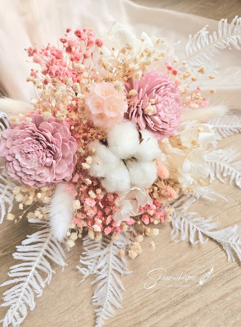 Sheer Whisper Hidden Flowers_Sweet Dream Angel-Diffusing Flowers and Gypsophila Bouquet - Dried Flowers & Bouquets - Plants & Flowers Pink