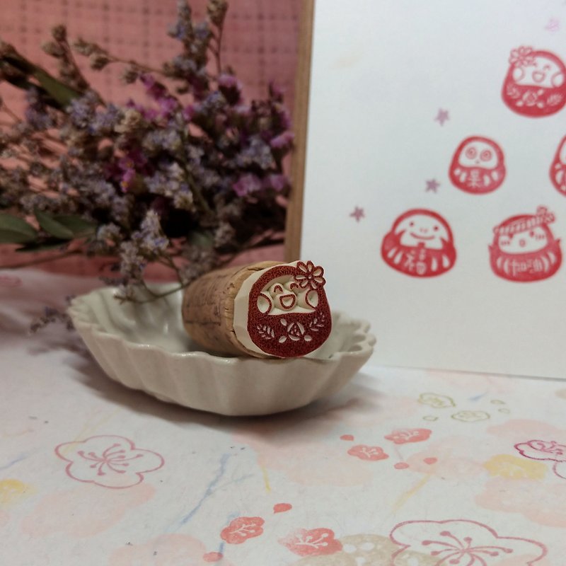 | Exhibition Works | Xiaofushen Cork Series - Rose Hand-Carved Seal Rubber Stamp - ตราปั๊ม/สแตมป์/หมึก - ยาง สีแดง