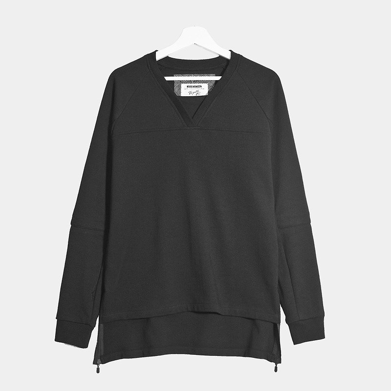 Wythe / Sweatshirt - เสื้อฮู้ด - ผ้าฝ้าย/ผ้าลินิน สีดำ