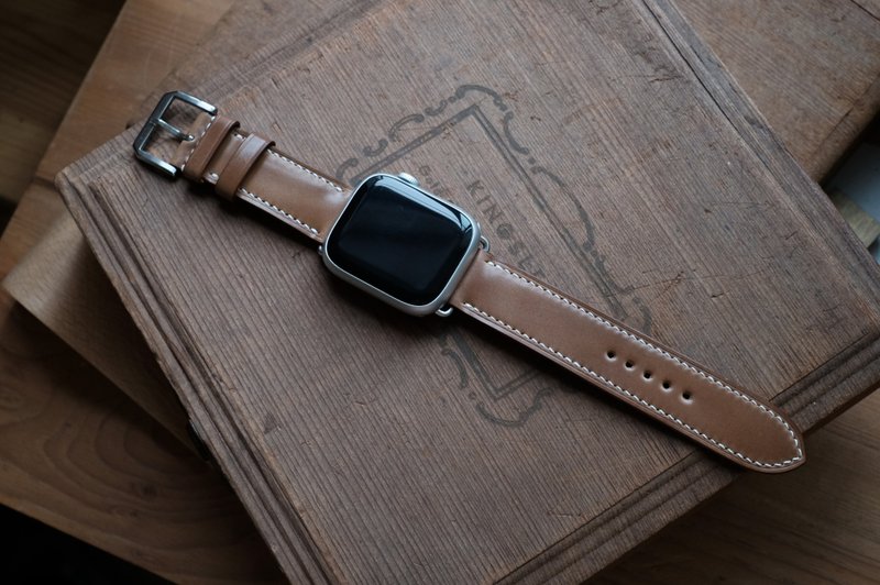 [Yuji] apple watch strap Horween cordovan whiskey 20mm in stock - Watchbands - Genuine Leather 