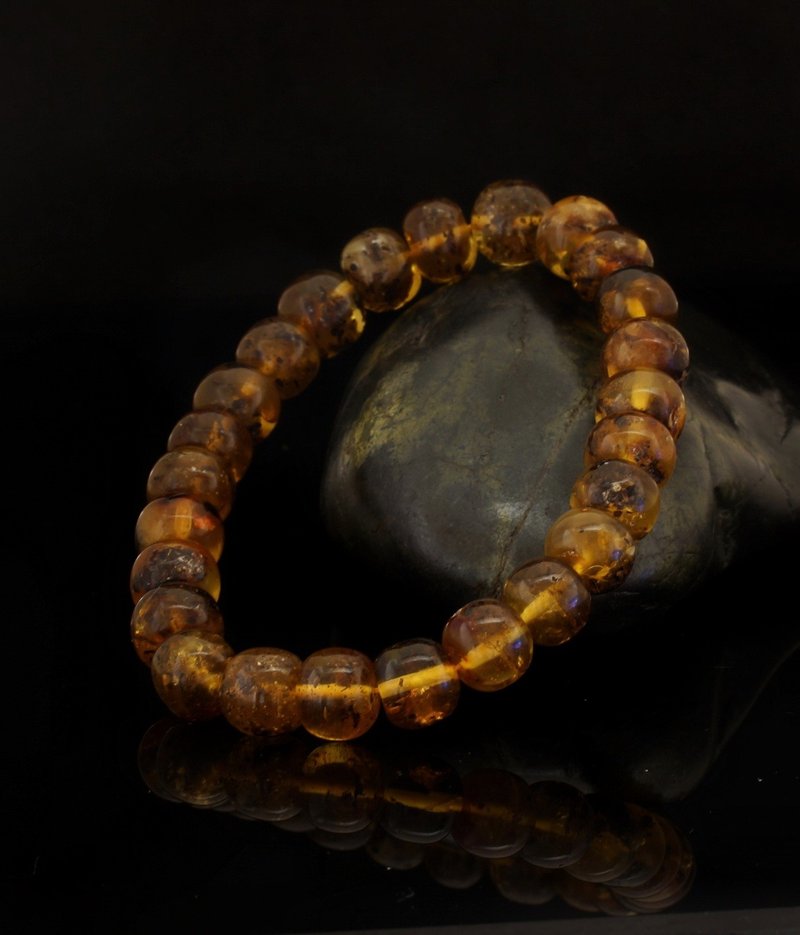 Natural Baltic Amber Bracelet 9.5mm - Bracelets - Gemstone 