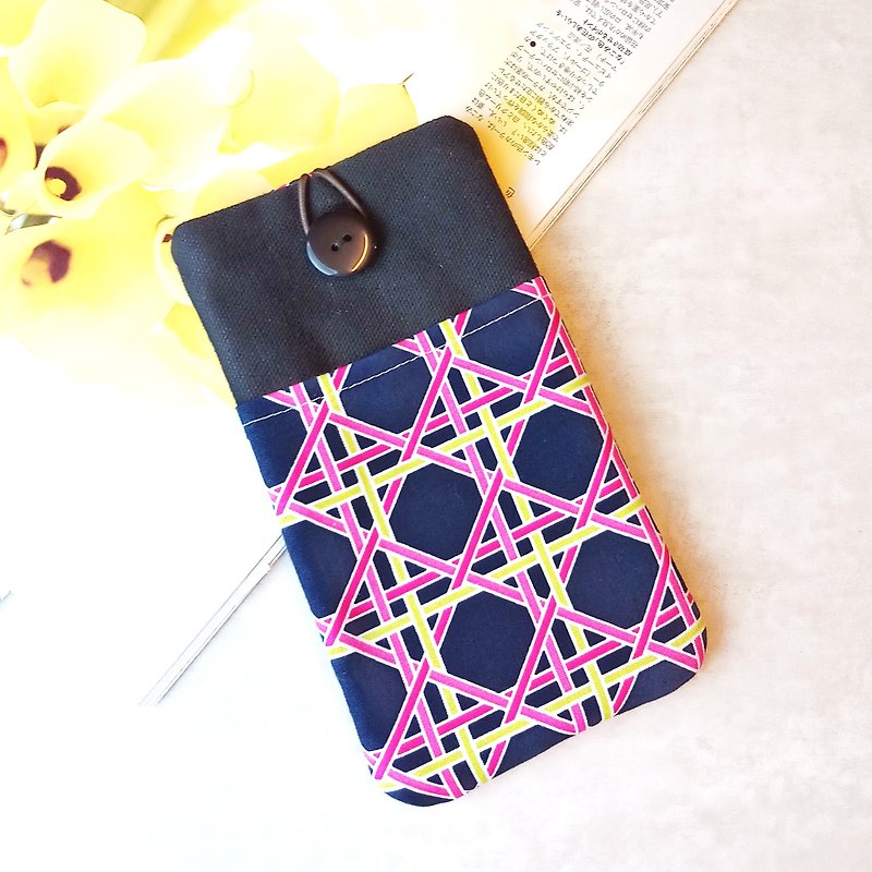Customized phone bag, mobile phone bag, mobile phone protective cloth cover such as iPhone Samsung (P-232) - Phone Cases - Cotton & Hemp Multicolor