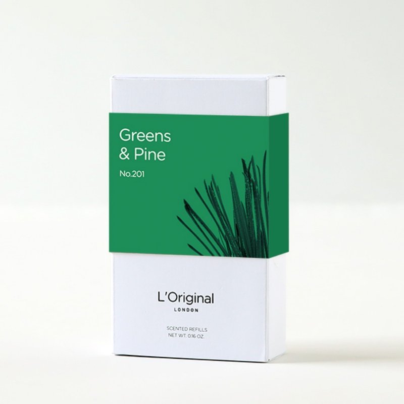 英國 L'Original 精品車用香氛補充裝-青草與松木 - 香氛/精油/擴香 - 精油 綠色