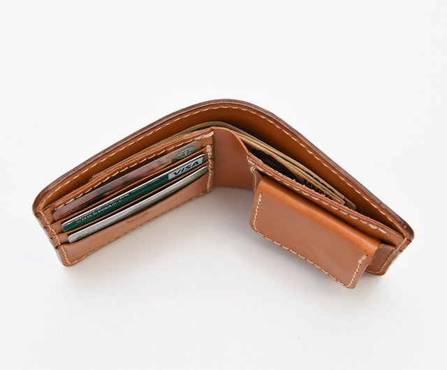 Japanese craftsman handmade leather classic bi-fold short