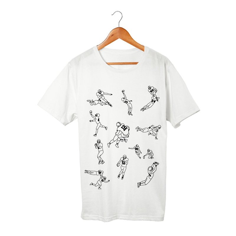 American Football T-shirt - เสื้อยืดผู้ชาย - ผ้าฝ้าย/ผ้าลินิน ขาว