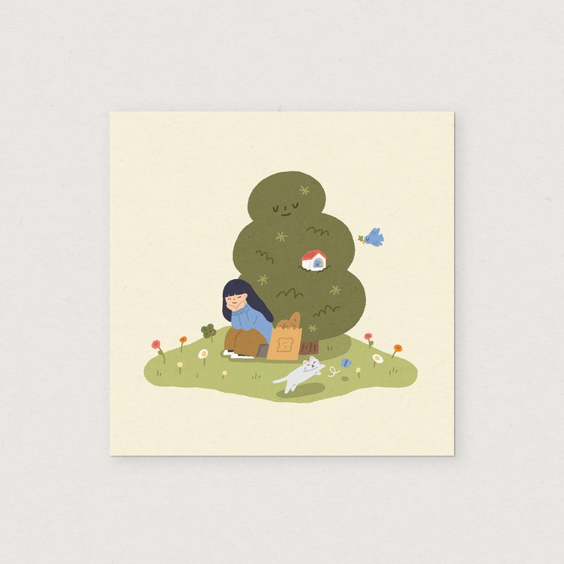 Spring Child (Art Print) - 卡片/明信片 - 紙 綠色
