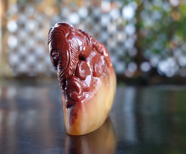 明末・古寿山石・高山朱砂紅彫「玉旋作」觀音・置物』極細工・時代物・