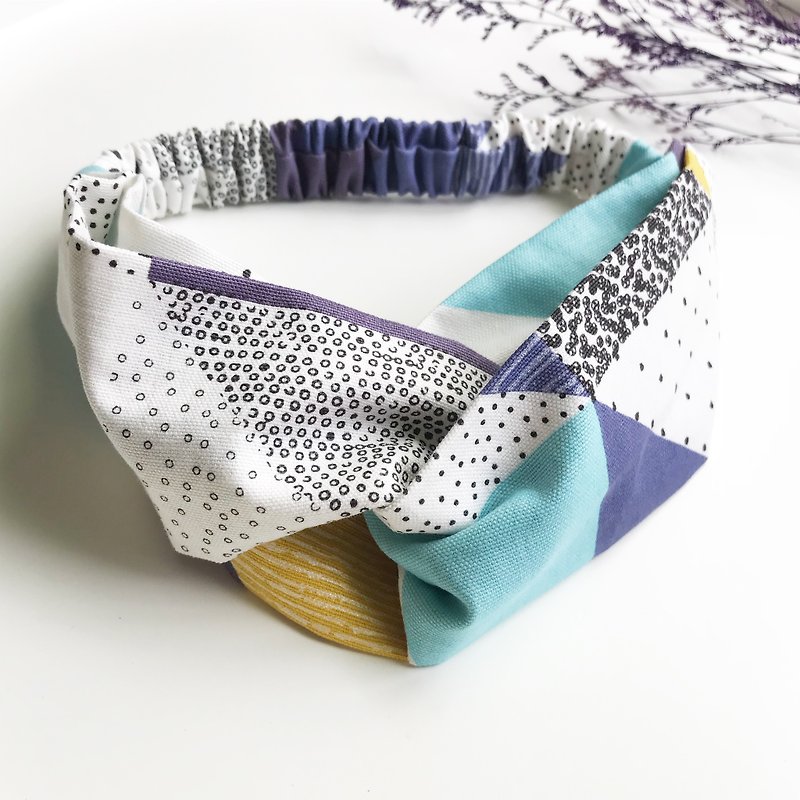 Geometric bubble cross hair band - Headbands - Cotton & Hemp Multicolor
