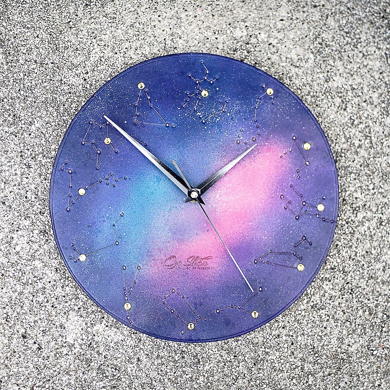 My Little Universe-The Promise of Time Leather Clock Wall Clock - นาฬิกา - หนังแท้ สีม่วง