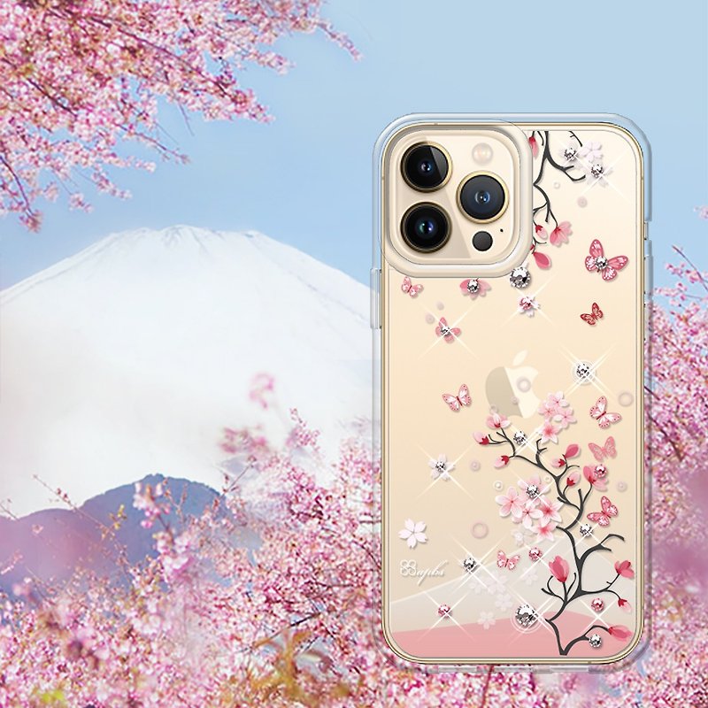 IPhone 13 full series of light and thin military-standard anti-drop colored diamond mobile phone case-Japan Sakura - เคส/ซองมือถือ - วัสดุอื่นๆ หลากหลายสี