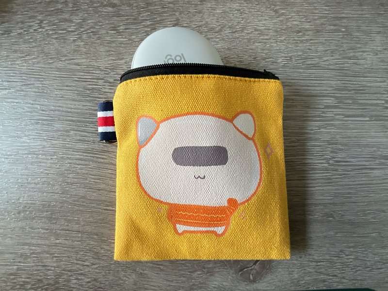 Nori cat ∣ small coin purse. storage. gift recommendation - กระเป๋าใส่เหรียญ - ผ้าฝ้าย/ผ้าลินิน สีส้ม